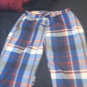 Plaid Lounge Pants in Blue and Red